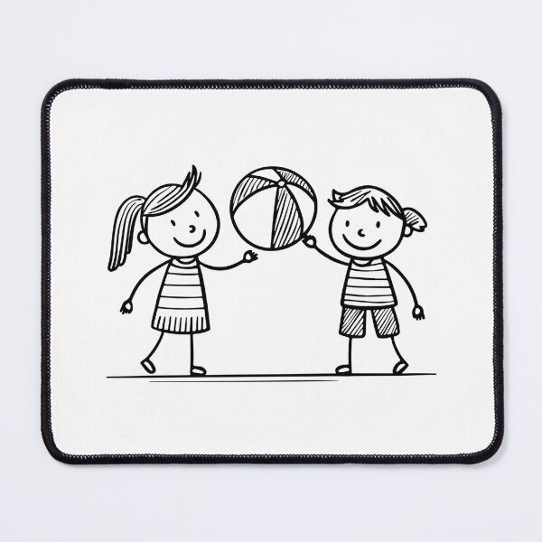Item preview, Drawing of children playing with beach balls designed and sold by rasagamastore.
