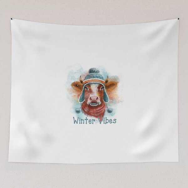 Item preview, Winter Vibes, Cow In A Toboggan designed and sold by MMc Buck.