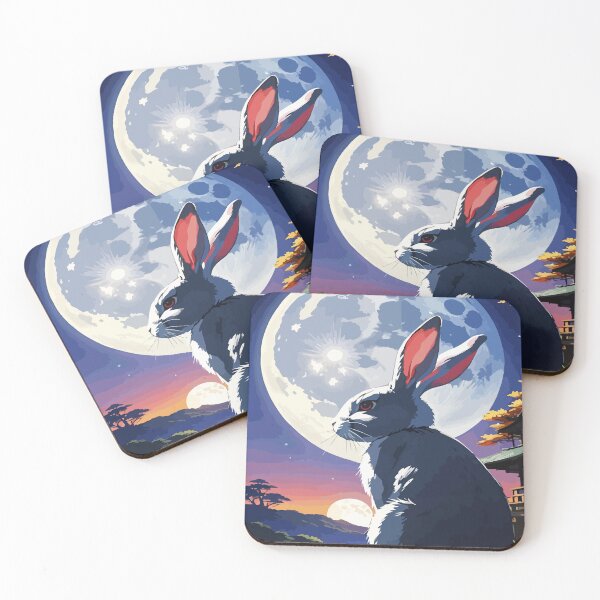 Item preview, The rabbit stares at the full moon. designed and sold by Whose-sweat.