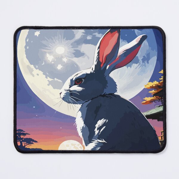 Item preview, The rabbit stares at the full moon. designed and sold by Whose-sweat.