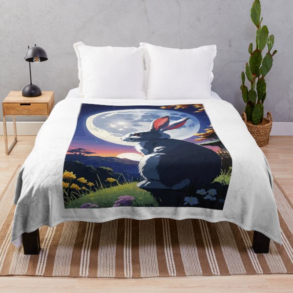 Item preview, The rabbit stares at the full moon. designed and sold by Whose-sweat.