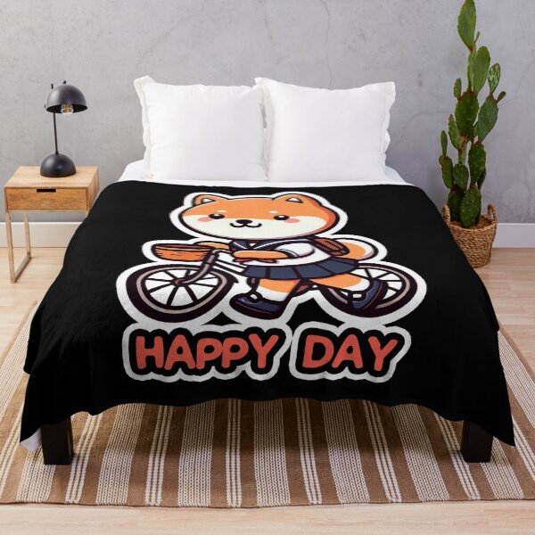 Item preview, Shiba Inu School Bicycle Happy Day designed and sold by plushism.
