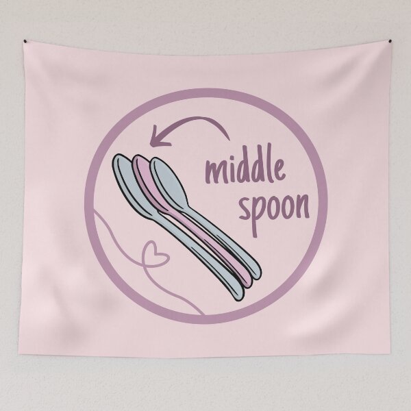 Item preview, Funny Polyamorous Matching Middle Spoon designed and sold by Furia LGBTQ+ Accessories.