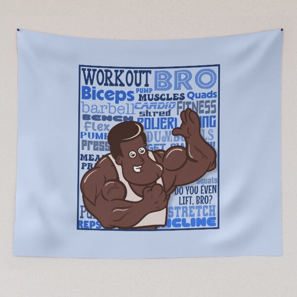 Item preview, Workout Bro (darker skin version with blue) designed and sold by WatershipBound.