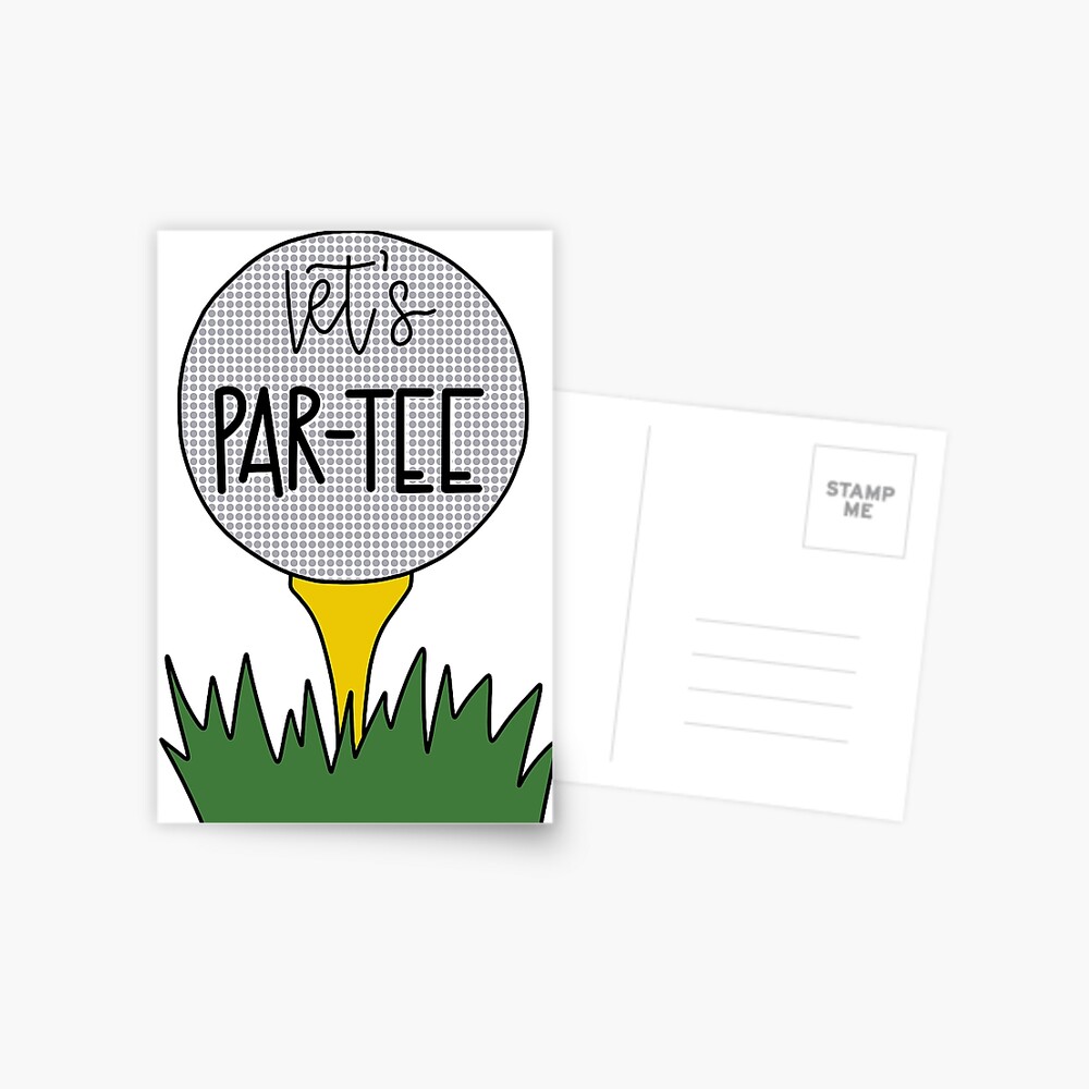 Let S Par Tee Golf Pun Postcard By Hintofmint Redbubble