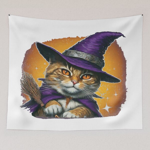 Item preview, Witch cat Halloween designed and sold by BlackCoralArt.