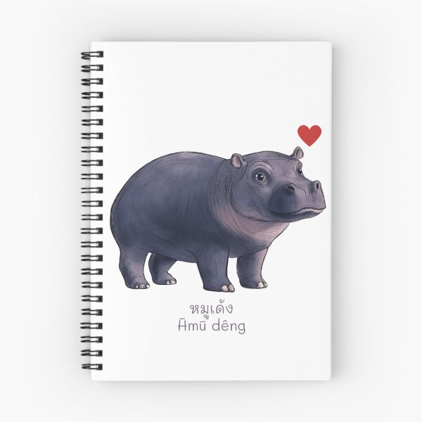 Item preview, hippopotamus pygmy hippo cute designed and sold by BanFahSai.