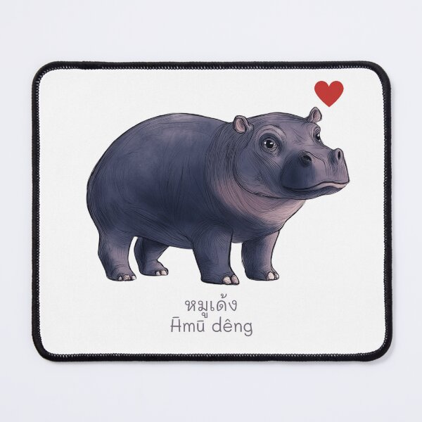 Item preview, hippopotamus pygmy hippo cute designed and sold by BanFahSai.