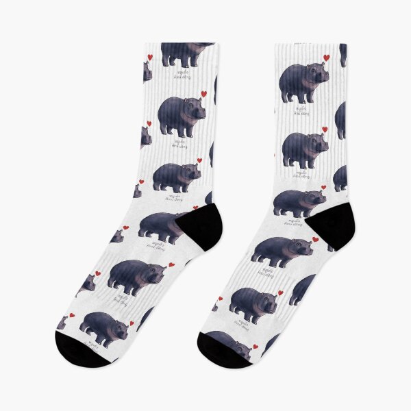 Item preview, hippopotamus pygmy hippo cute designed and sold by BanFahSai.