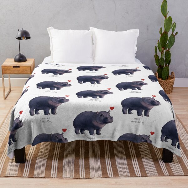 Item preview, hippopotamus pygmy hippo cute designed and sold by BanFahSai.