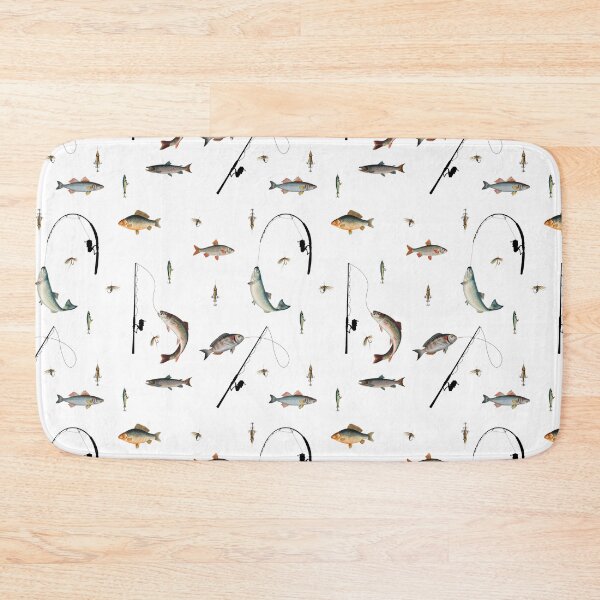 Item preview, Fishing Rod & Reel Fish Theme Pattern designed and sold by idovedesign.