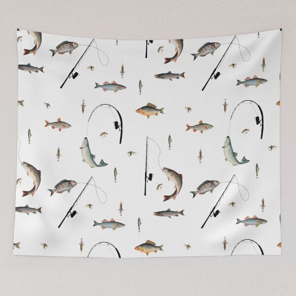 Item preview, Fishing Rod & Reel Fish Theme Pattern designed and sold by idovedesign.