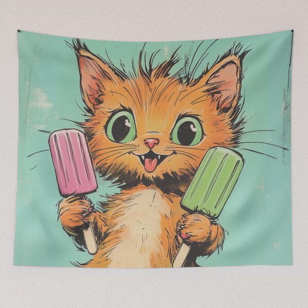 Item preview, Tater Tot Cat In Heaven With Ice Cream designed and sold by GrinGalore.