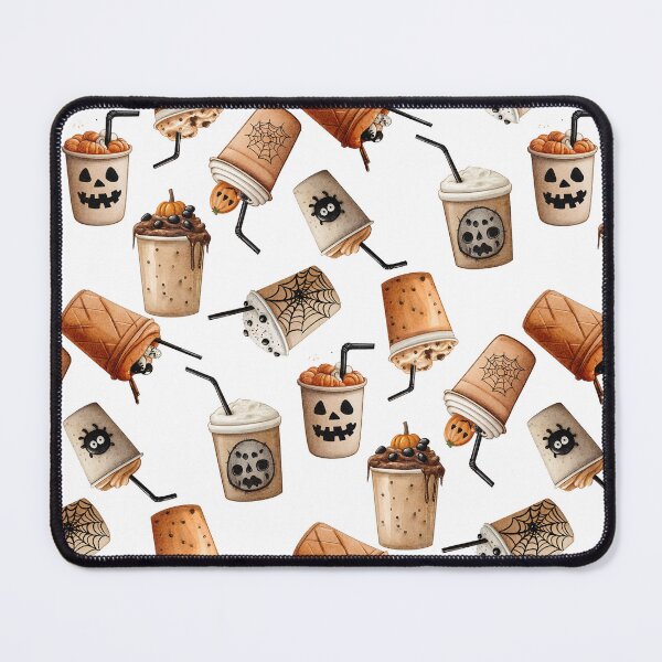 Item preview, Seamless pattern with sweet drink and chocolate latte balls, straws, evil smile designed and sold by natalidesign.
