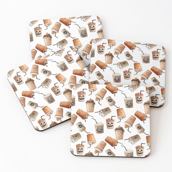 Item preview, Seamless pattern with sweet drink and chocolate latte balls, straws, evil smile designed and sold by natalidesign.