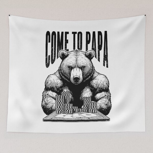 Item preview, Poker Player Bear Funny Come To Papa Grizzly Gambler Aces designed and sold by GrandeDuc.