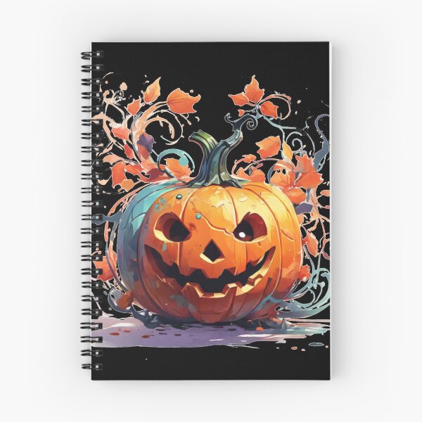 Item preview, A Halloween pumpkin with leaves designed and sold by Rose Design & Photos.