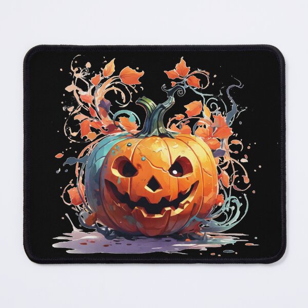 Item preview, A Halloween pumpkin with leaves designed and sold by Rose Design & Photos.