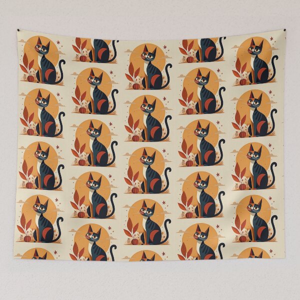 Item preview, Cubism Cat in Autumn designed and sold by fulldreamer2021.