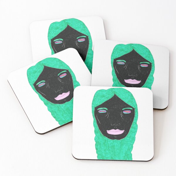 Item preview, Face drawing with green hair and pink eyes designed and sold by FVLflavism.