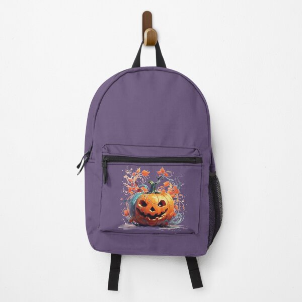 Item preview, A Halloween pumpkin with leaves designed and sold by Rose Design & Photos.