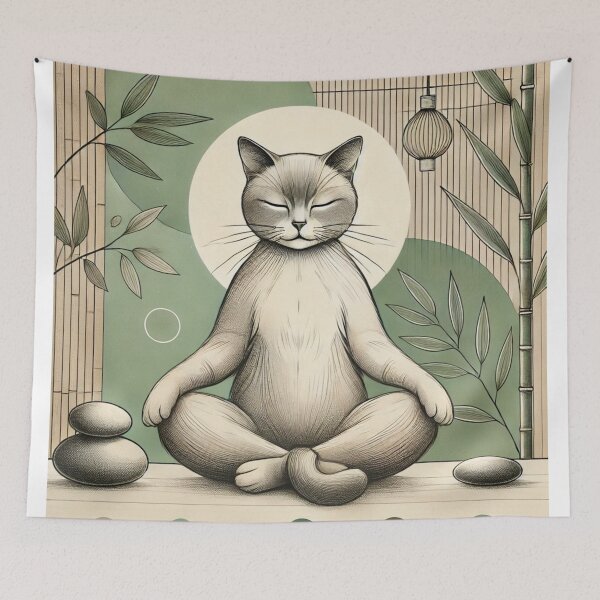 Item preview, Cat in meditation designed and sold by ValerieStOnge.