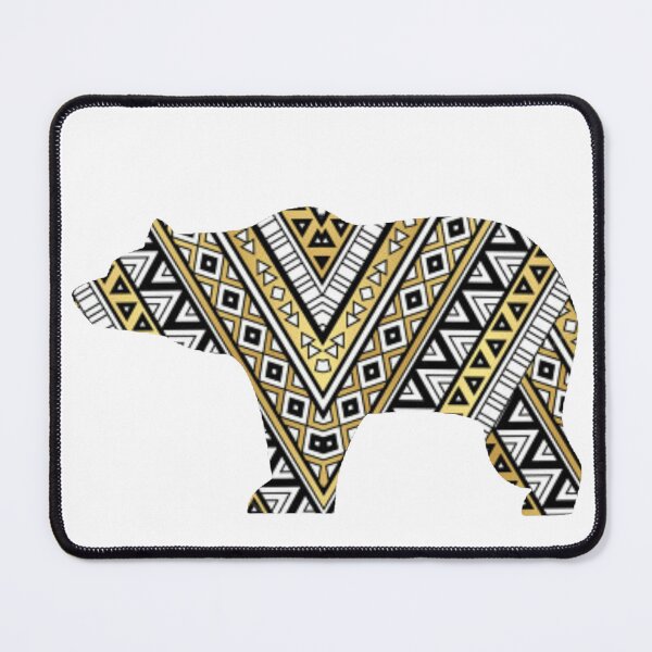 Item preview, Colorful Bear, Gold & Black Aztec Bear, Bear Art, Patterned Bear designed and sold by Spike The Punch Design Co..