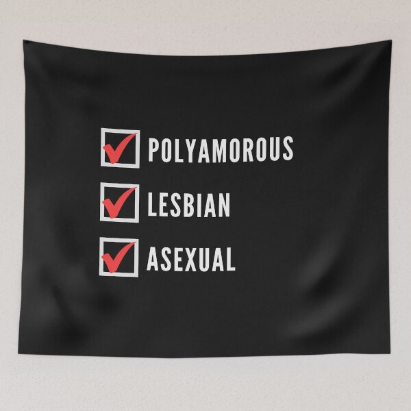 Item preview, Funny Polyamorous Lesbian Asexual designed and sold by Furia LGBTQ+ Accessories.