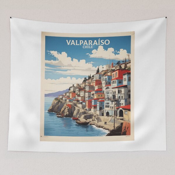 Item preview, Valparaiso Chile Retro Vintage Poster Tourism  designed and sold by TravelersGems.