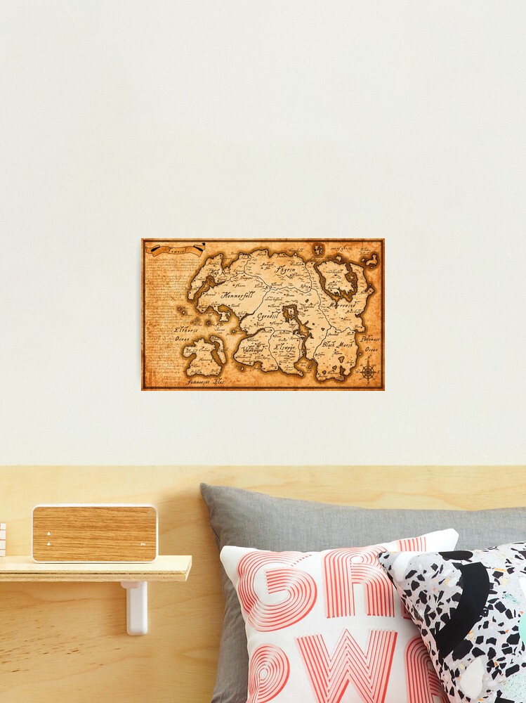 Thumbnail 1 of 3, Photographic Print, Map of Tamriel designed and sold by ArtPixelHaven.
