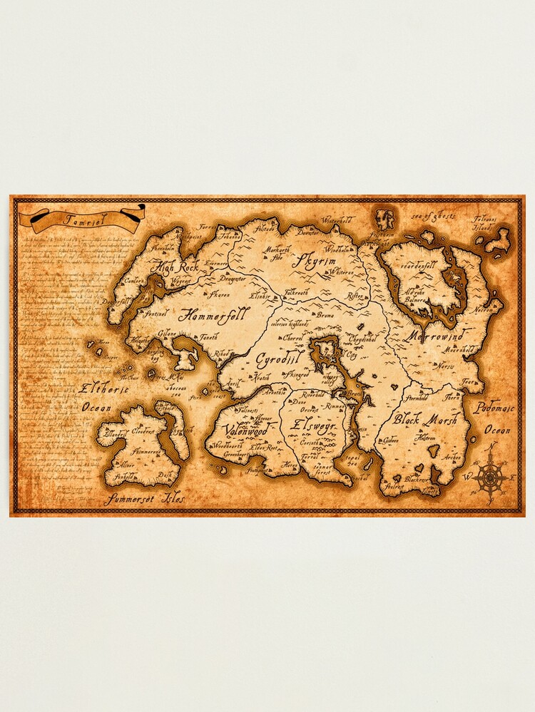 Thumbnail 2 of 3, Photographic Print, Map of Tamriel designed and sold by ArtPixelHaven.