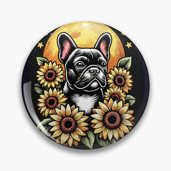 Item preview, French Bulldog and Sunflowers, Dog and Flower Lover designed and sold by madtoyman.