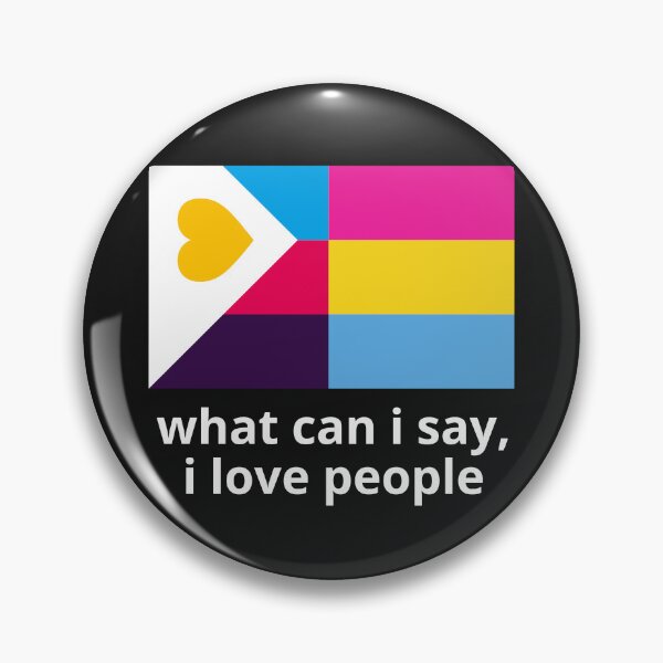 Item preview, I love people – Funny Polyamorous Pansexual designed and sold by Furia LGBTQ+ Accessories.