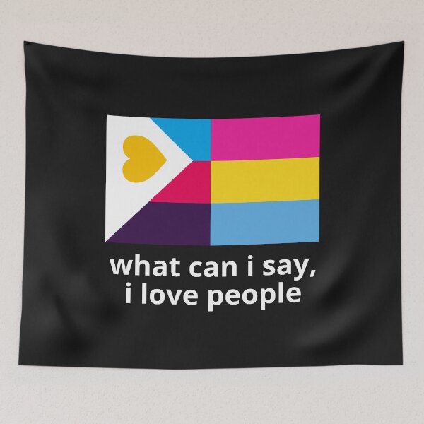 Item preview, I love people – Funny Polyamorous Pansexual designed and sold by Furia LGBTQ+ Accessories.