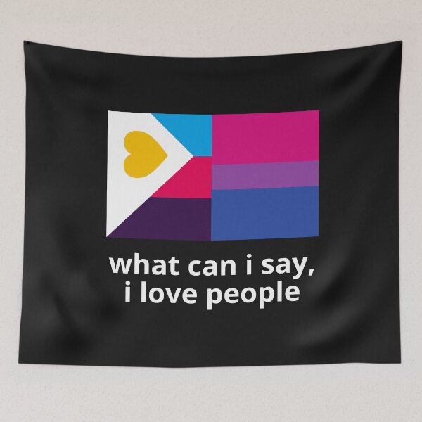 Item preview, I love people – Funny Polyamorous Bisexual designed and sold by Furia LGBTQ+ Accessories.