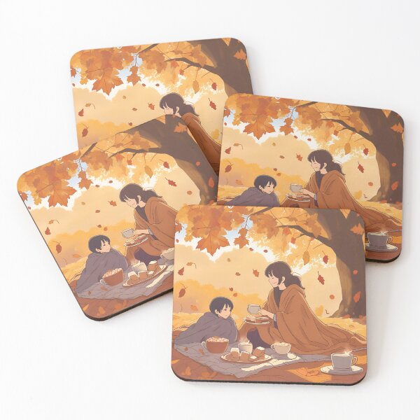 Item preview, Cozy Fall Picnic Scene – Blankets, Leaves, and Warm Drinks designed and sold by Stefiivn.