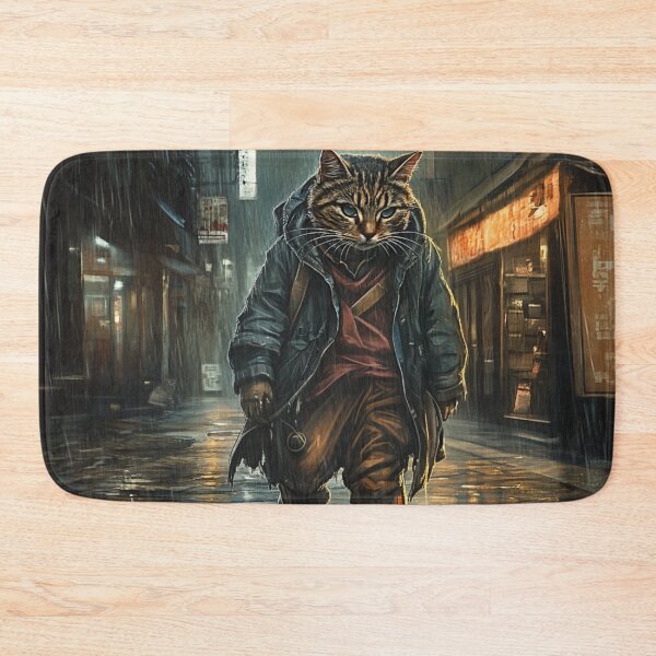 Item preview, Urban Tabby Cat In The Rain designed and sold by GrinGalore.