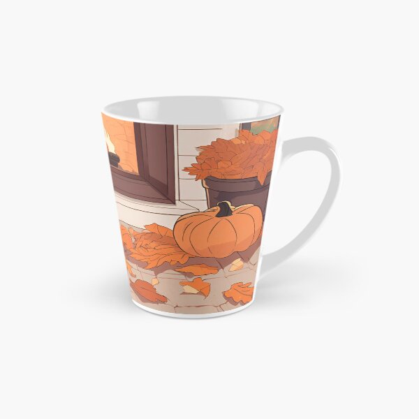 Item preview, Autumn Glow – Cat Relaxing by the Fire and Pumpkins designed and sold by Stefiivn.