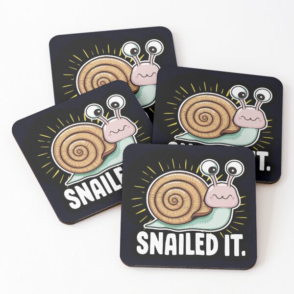 Item preview, Funny Snail, Snailed it Animal Pun designed and sold by madtoyman.