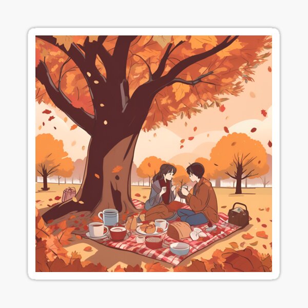Item preview, Warm Fall Picnic – Blankets, Cocoa, and Colorful Leaves designed and sold by Stefiivn.