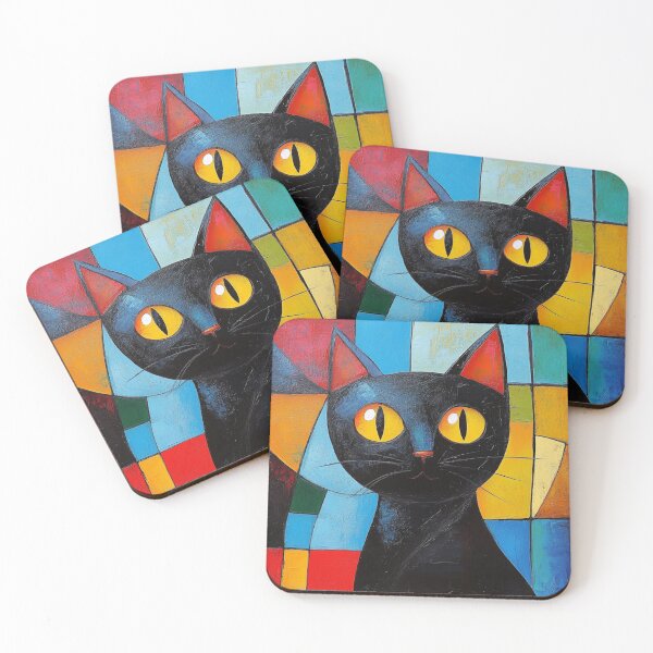 Item preview, Black Cat With Round Yellow Eyes designed and sold by GrinGalore.