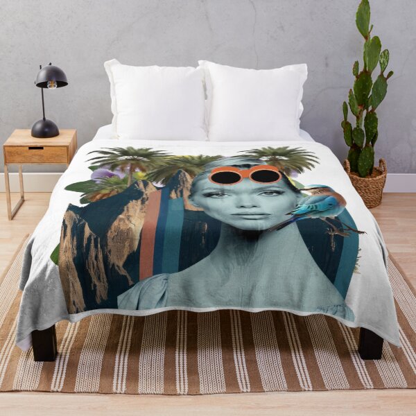 Item preview, Collage Wall Art T-shirt Design: Girl with Palm Trees designed and sold by ForeverPrintsOK.