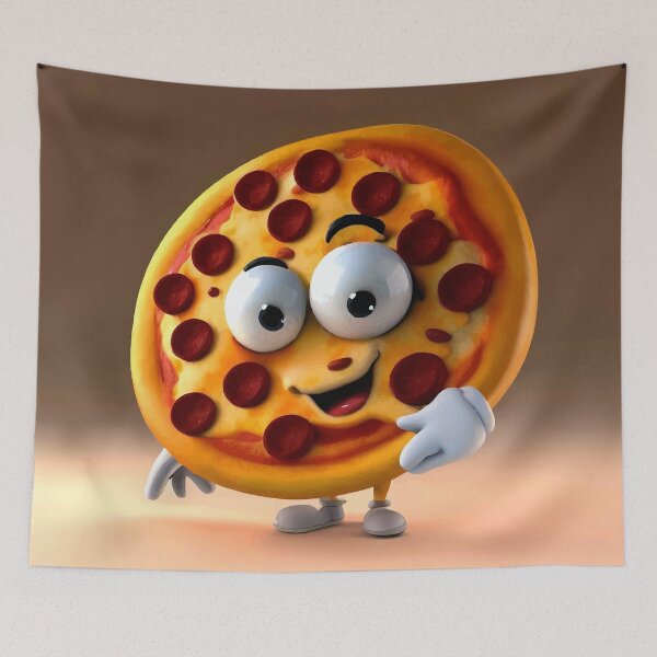 Item preview, Cute Cartoon Pizza Character Art designed and sold by ZetaDream.