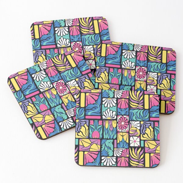 Item preview, Abstract colorful flowers, leaves, branches pattern designed and sold by DarianaArt.