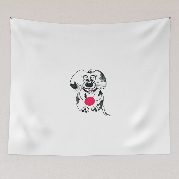 Item preview, Dog with red ball hand painted without AI designed and sold by PINTOXIA.