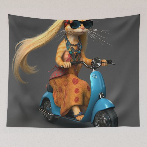Item preview, Kitten on scooter designed and sold by Osintown.