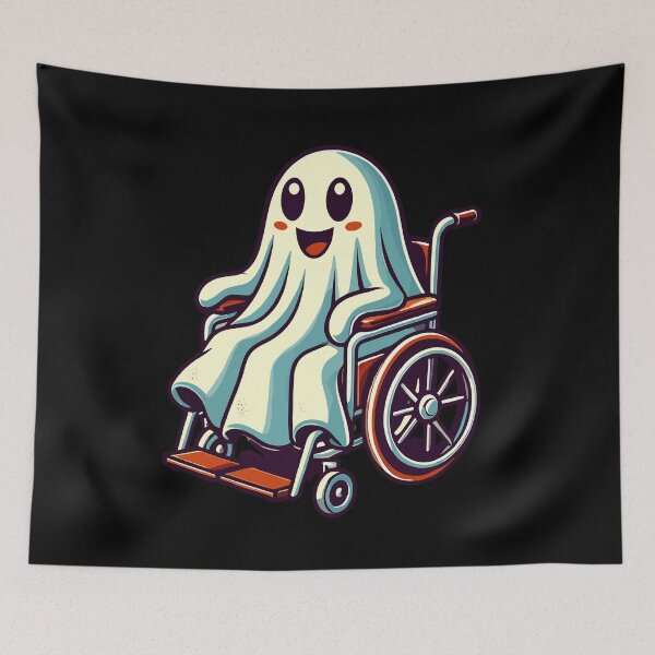 Item preview, Cute Wheelchair Ghost Wheelchair User designed and sold by LuminOrb.