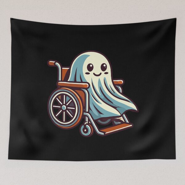 Item preview, Cute Wheelchair Ghost Wheelchair User designed and sold by LuminOrb.