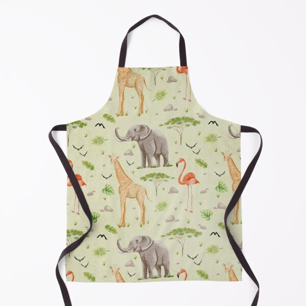Item preview, safari pattern, savanna, elephant, giraffe, flamingo, desert, rocks, sand, jungle, safari funs designed and sold by Tetiana Pohurska.