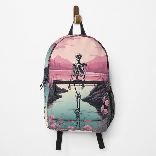 Item preview, Lonely skeleton in flowers, Red and Pink Roses, lake designed and sold by KolorellaS.